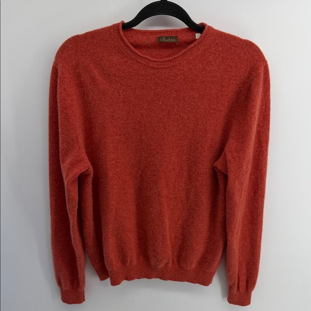 Stenstroms 100% cashmere rolled crewneck pullover knit sweater sz L